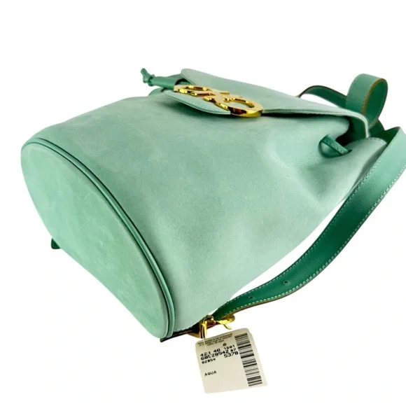 SALVATORE FERRAGAMO Gancini Light Turquois Nubuck Leather  display picture 3